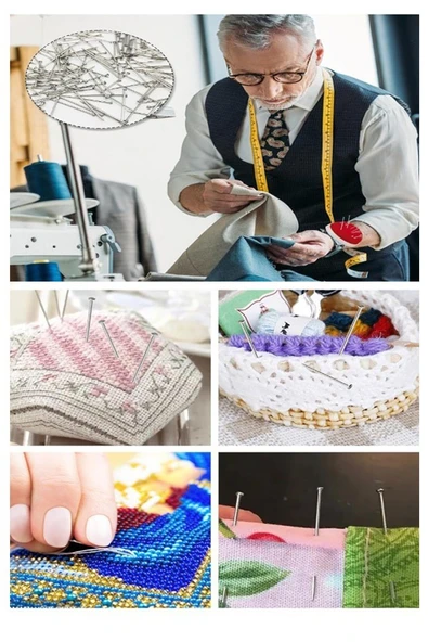 Toplu İğne 20 gr 28 mm 1 Paket Yaklaşık 150 Adet Nikel Kaplı Toplu İğne Düğün Nişan Takı İğnesi Okul Ofis Büro - 4