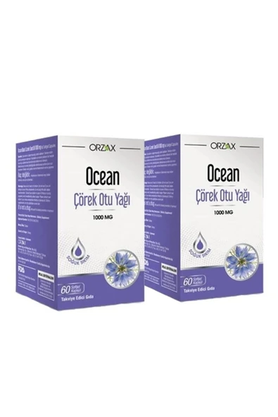 OCEAN Orzax Ocean Çörek Otu Yağı 1000 Mg 60 Kapsül | Ikincisi Hediye