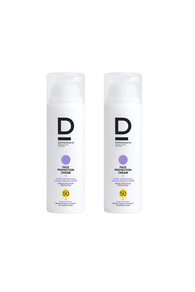 DERMOSKİN Face Protection Spf 50+ Güneş Koruyucu Krem 50ml 2'li Avantaj Paketi