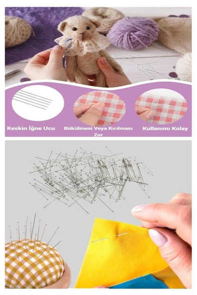 Toplu İğne 20 gr 28 mm 1 Paket Yaklaşık 150 Adet Nikel Kaplı Toplu İğne Düğün Nişan Takı İğnesi Okul Ofis Büro - 5