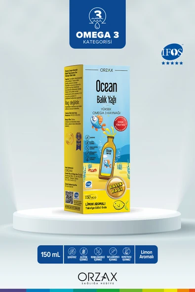 OCEAN Balık Yağı Omega 3 Limon Aromalı Şurup 150 ml