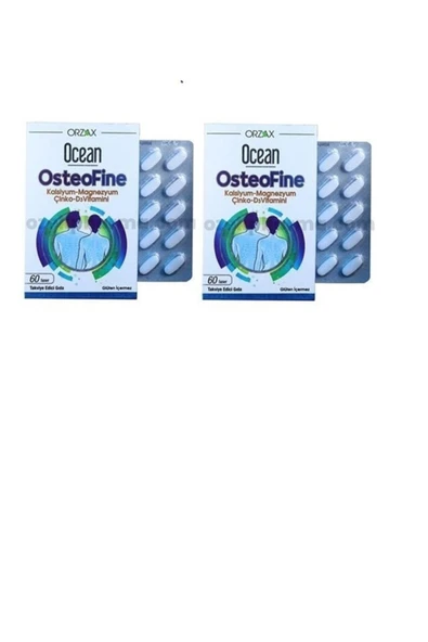 OCEAN Osteofine Kalsiyum-magnezyum-çinko-d3 Vitamini 2'li Paket
