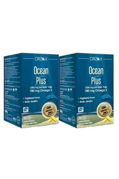 OCEAN Plus 1200 Mg Omega 3 Saf Balık Yağı 30 Kapsül 2 Adet