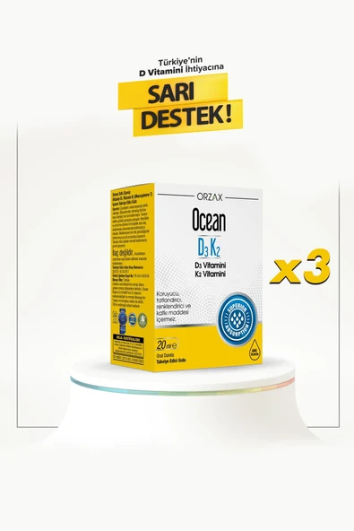 OCEAN Vitamin D3 K2 3 Adet