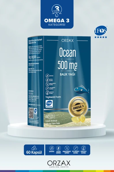 OCEAN Orzax Omega3 Balık Yağı 500 mg 60 Kapsül