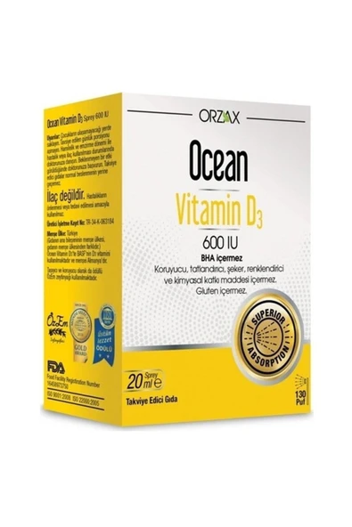 OCEAN Vitamin D3 600 Iu Sprey 20 Ml