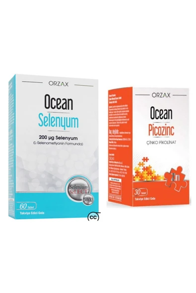 OCEAN Selenyum 200 Mcg 60 Tablet + Ocean Picozinc Çinko Pikolinat 30 Kapsül