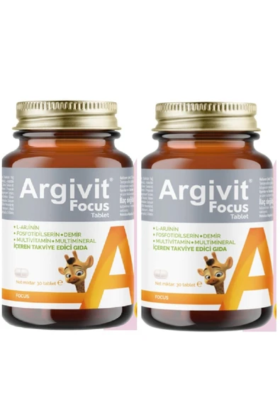 ARGİVİT Focus Phosphatidilcerin, L-Arginine, Multivitamin and Multi-Mineral 30 Tablet 2 Pieces
