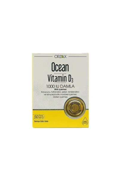 ORZAX Ocean Vitamin D3 1000 Iu Damla 50 Ml