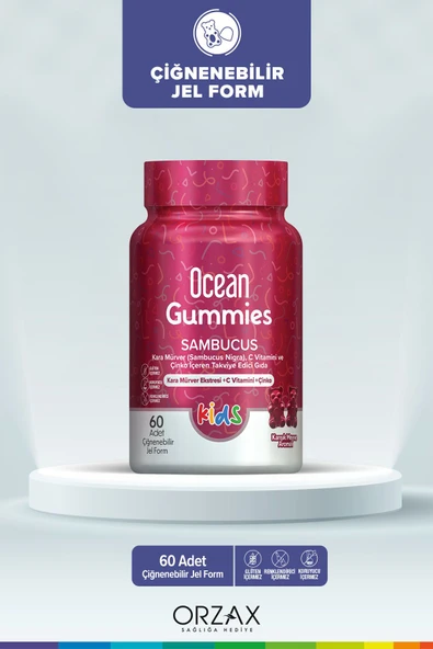 OCEAN Smart Gummies Sambucus Takviye Edici Gıda 64 Adet 8697595872680