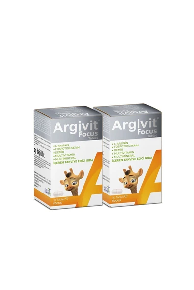 ARGİVİT Focus 2’li Paket L-arjinin, Fosfotidilserin, Demir, Multivitamin Ve Multimineral Içeren 30 Tablet