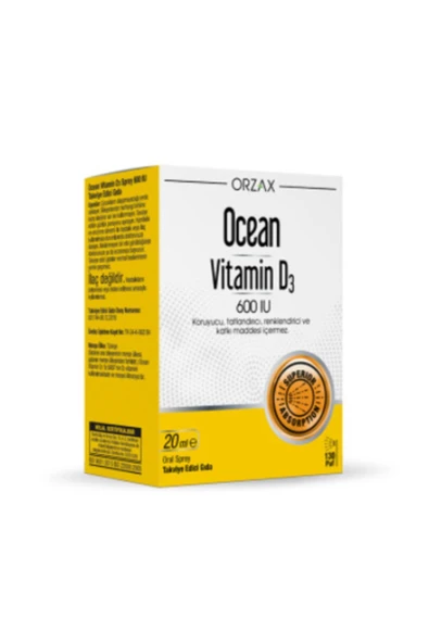 OCEAN Vitamin D3 600 Iu 20 Ml Sprey / 130 Doz