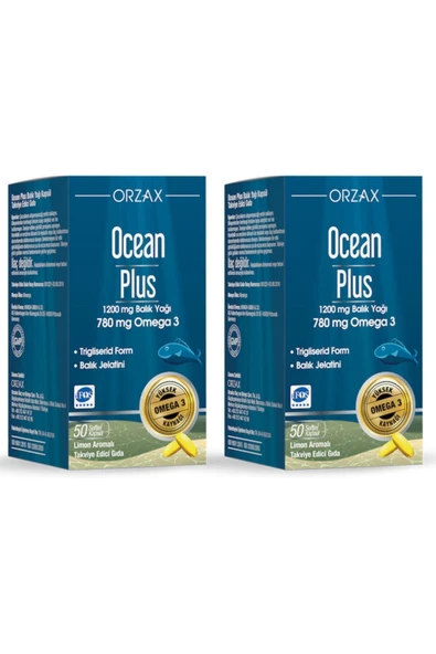 OCEAN Ocean Plus 1200 Mg 50 Kapsül Balık Yağı (2 Adet)
