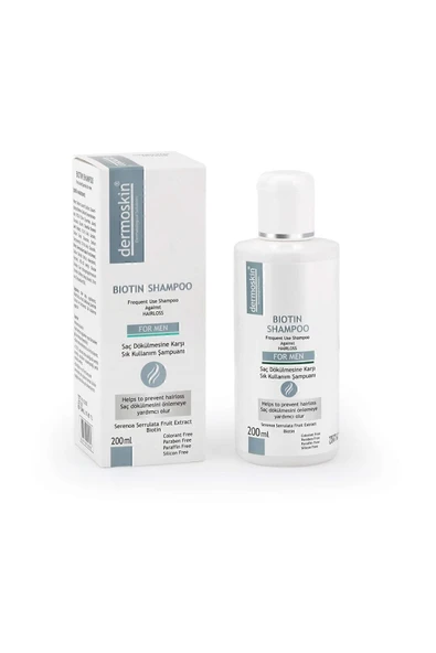 DERMOSKİN Biotin Şampuan (Erkek) | Saç Dökülmesi Karşıtı Şampuan | Erkek Saç Bakımı | 200 ml
