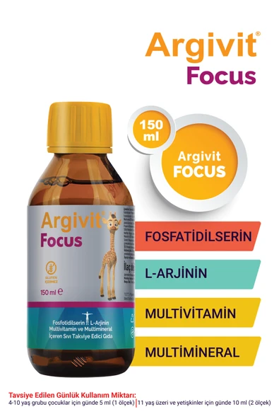 ARGİVİT Focus Fosfatidilserin, L-arjinin, Multivitamin Ve Multimineral Şurup 150 ml - Portakal Ve Vanilya