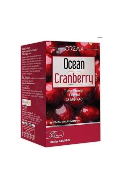 OCEAN Cranberry Turna Yemişi Ekstresi 36 Mg Pac 30 Kapsül