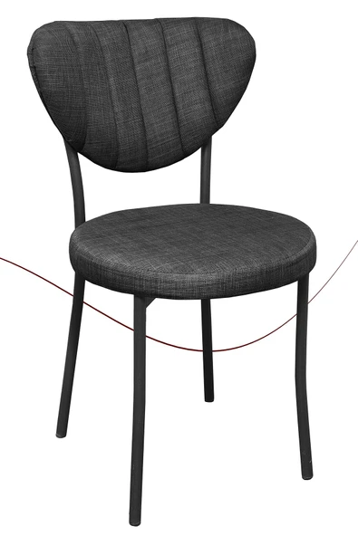Nemeron Elit Mutfak Sandalyesi Keten Kumaş Metal Sandalye Silinebilir Kafe Salon Sandalyesi - Füme