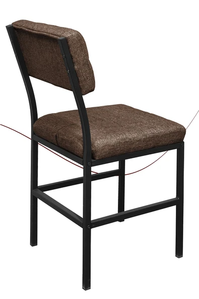 Nemeron İkon Mutfak Sandalyesi Keten Kumaş Metal Sandalye Silinebilir Kafe Salon Sandalyesi - Kahve - 4