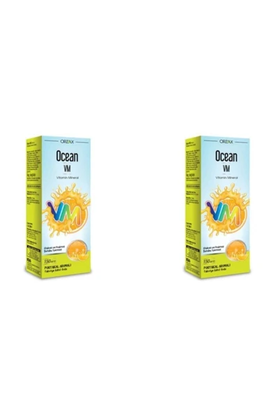 OCEAN Orzax Vm Vitamin Mineral 150ml Portakallı Şurup 2'li Paket