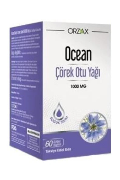 OCEAN Orzax Çörek Otu Yağı 1000mg 60 Kapsül