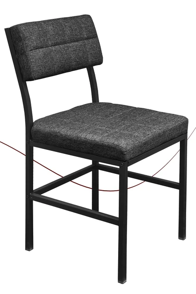 Nemeron İkon Mutfak Sandalyesi Keten Kumaş Metal Sandalye Silinebilir Kafe Salon Sandalyesi - Füme - 2