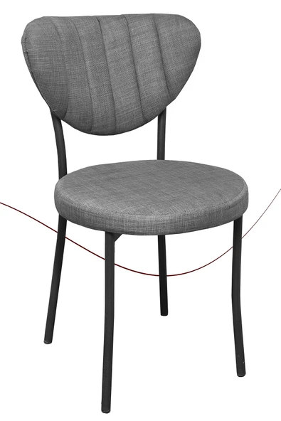 Nemeron Elit Mutfak Sandalyesi Keten Kumaş Metal Sandalye Silinebilir Kafe Salon Sandalyesi - Gri