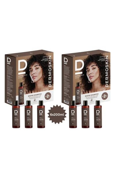DERMOSKİN Biotin Şampuan Saç Bakımı Dökülmesi 3 Al 2 Öde Kofre Kadın 200 Ml 2'li Avantaj Set