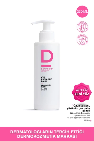 DERMOSKİN Ato Probiyotik Balm | Kuru Ciltler İçin Vücut Nemlendirici Krem | Cilt Bakımı | 230 ml