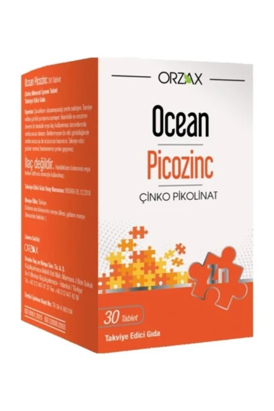 ORZAX Ocean Picozinc Çinko 30 Tablet