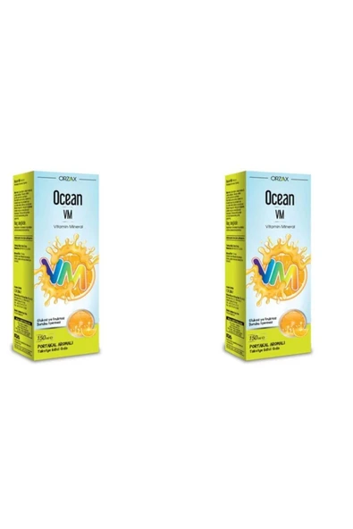 OCEAN Orzax Vm Vitamin Mineral 150 ml Portakallı Şurup 2'li Paket