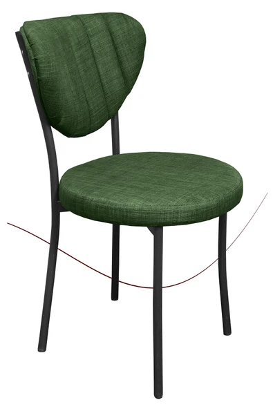 Nemeron Elit Mutfak Sandalyesi Keten Kumaş Metal Sandalye Silinebilir Kafe Salon Sandalyesi - Yeşil - 2