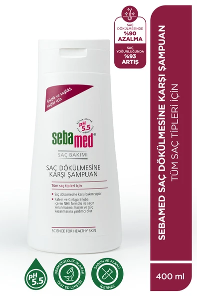 SEBAMED Saç Dökülmesine Karşı Güçlendirici Etkili Kafein ve Ginkgo Biloba İçerikli Şampuan 400 ml