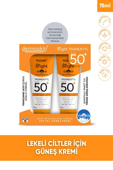 DERMOSKİN Be Bright Pigmentyl Spf 50 Güneş Koruyucu Krem 75 ml 2'li Paket