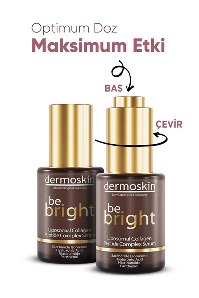 DERMOSKİN Be Bright Liposomal Collagen Peptide Complex Serum | Yaşlanma ve Kırışıklık Karşıtı | 30 ml - Resim 4
