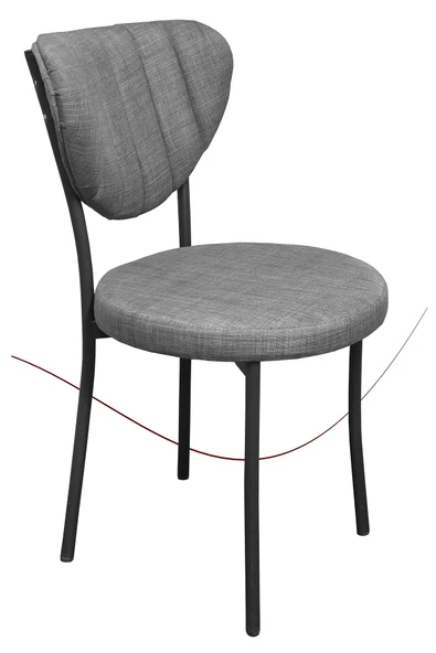 Nemeron Elit Mutfak Sandalyesi Keten Kumaş Metal Sandalye Silinebilir Kafe Salon Sandalyesi - Gri - 2