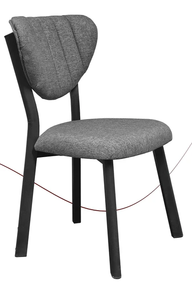 Nemeron Mutfak Sandalyesi Keten Kumaş Metal Sandalye Silinebilir Kafe Salon Sandalyesi - Gri - 2