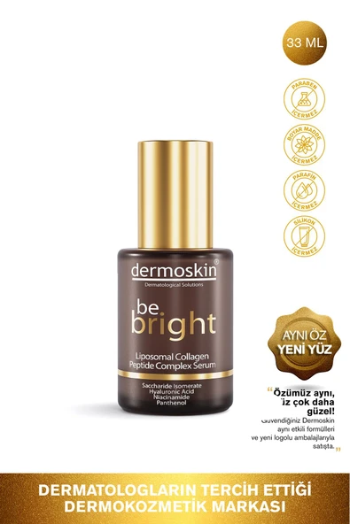 DERMOSKİN Be Bright Liposomal Collagen Peptide Complex Serum | Yaşlanma ve Kırışıklık Karşıtı | 30 ml