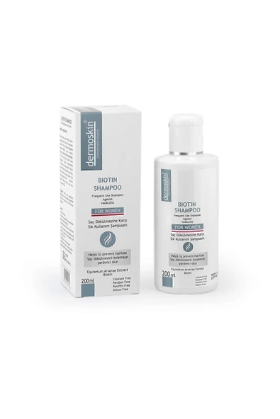 DERMOSKİN Biotin Şampuan (Kadın) | Saç Dökülmesi Karşıtı Şampuan | Kadın Saç Bakımı | 200 ml