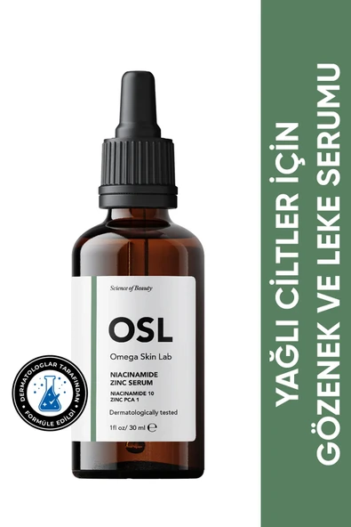 OSL OMEGA SKİN LAB Yağlı Ciltler Için Gözenek Ve Leke Serumu - Niacinamide Zinc Serum 30ml