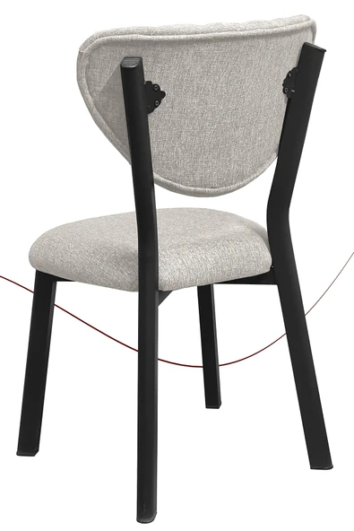 Nemeron Mutfak Sandalyesi Keten Kumaş Metal Sandalye Silinebilir Kafe Salon Sandalyesi - Krem - 3