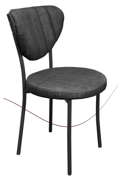 Nemeron Elit Mutfak Sandalyesi Keten Kumaş Metal Sandalye Silinebilir Kafe Salon Sandalyesi - Füme - 2