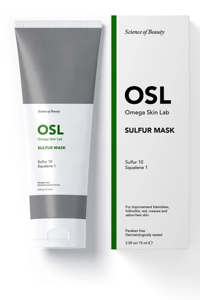OSL OMEGA SKİN LAB Akneye Eğilimli Ve Kızarıklık Için Sülfür Krem Maske - Sulfur Mask 75ml - Resim 3