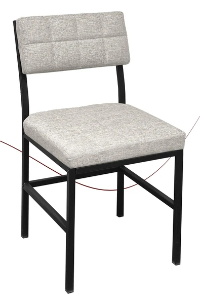 Nemeron İkon Mutfak Sandalyesi Keten Kumaş Metal Sandalye Silinebilir Kafe Salon Sandalyesi - Krem - 3