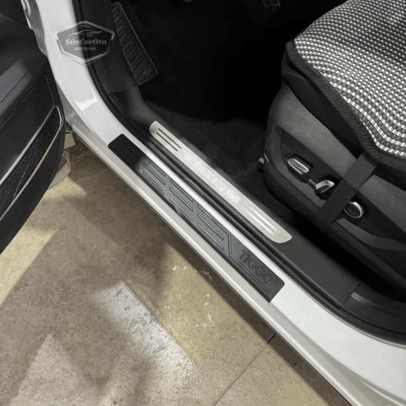 Chery Tiggo 8 Pro-Pro Max Plastik Kapı Eşiği Seti Kapı Eşiği Koruma Plastiği Koruyucu Siyah 4 Kapı - 3