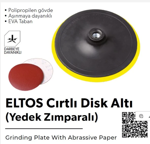 ELTOS CIRTLI DİSK ALTI 180mm YEDEK ZIMPARALI