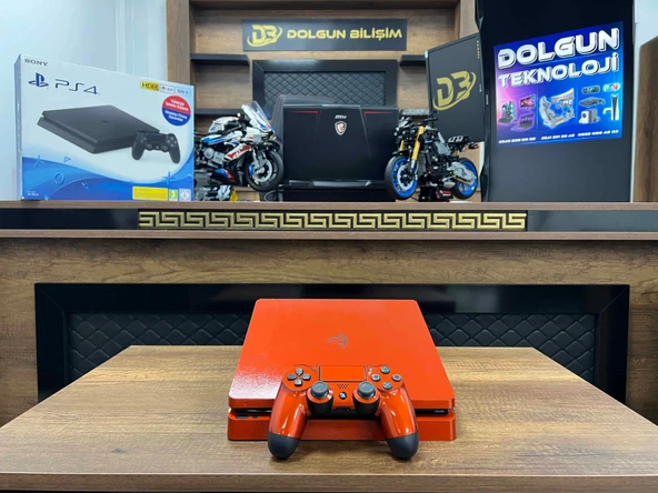 ÖZEL SERİ PlayStation 4 Slim Turuncu 500 GB Tek Kol | (İKİNCİ EL)