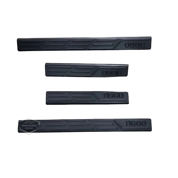 Chery Tiggo 8 Pro-Pro Max Plastik Kapı Eşiği Seti Kapı Eşiği Koruma Plastiği Koruyucu Siyah 4 Kapı - 5