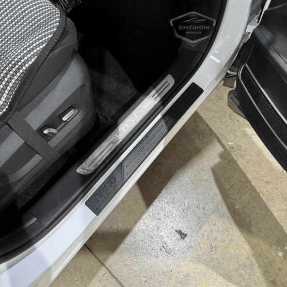 Chery Tiggo 8 Pro-Pro Max Plastik Kapı Eşiği Seti Kapı Eşiği Koruma Plastiği Koruyucu Siyah 4 Kapı - 2