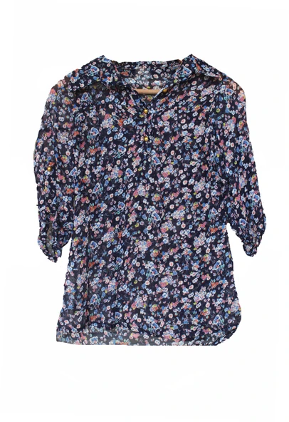 Kız Çocuk Şifon Gömlek Lacivert