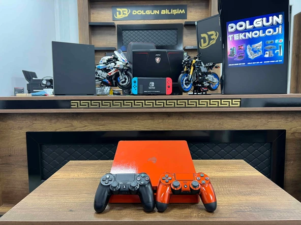ÖZEL SERİ PlayStation 4 Slim Turuncu 500 GB Çift Kol | (İKİNCİ EL)